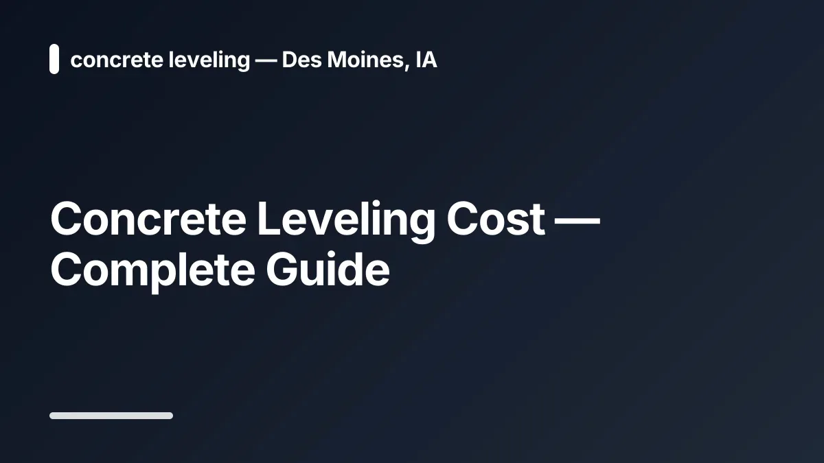 concrete leveling cost