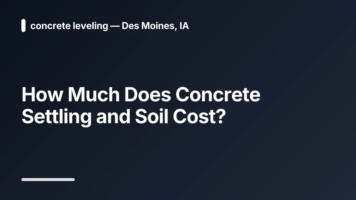 how much does concrete settling and soil cost