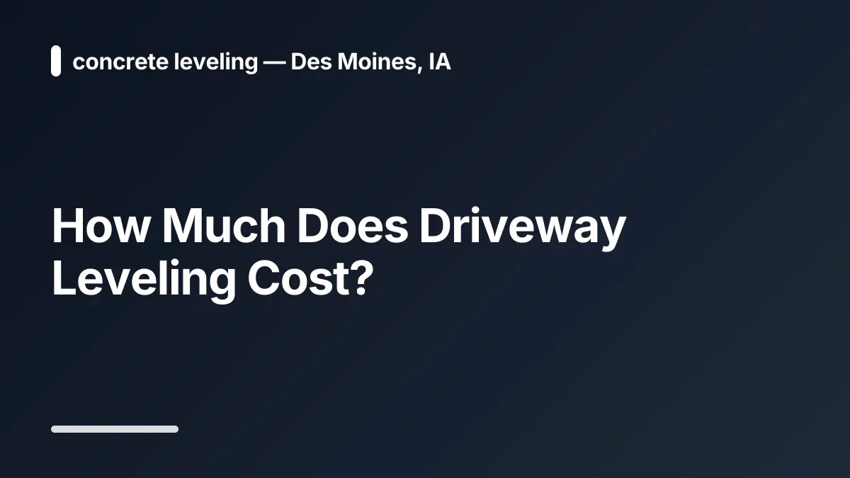 how much does driveway leveling cost