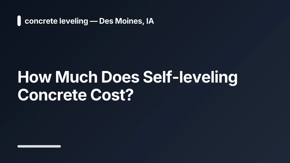 how much does self leveling concrete cost