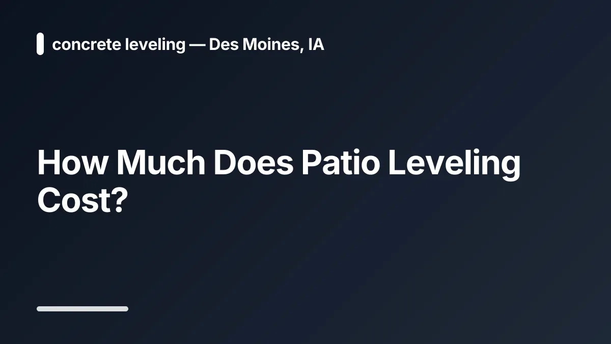 how much does patio leveling cost