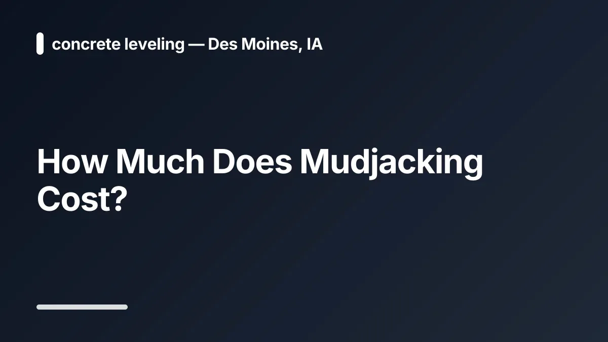 how much does mudjacking cost