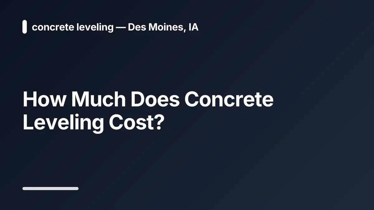 how much does concrete leveling cost