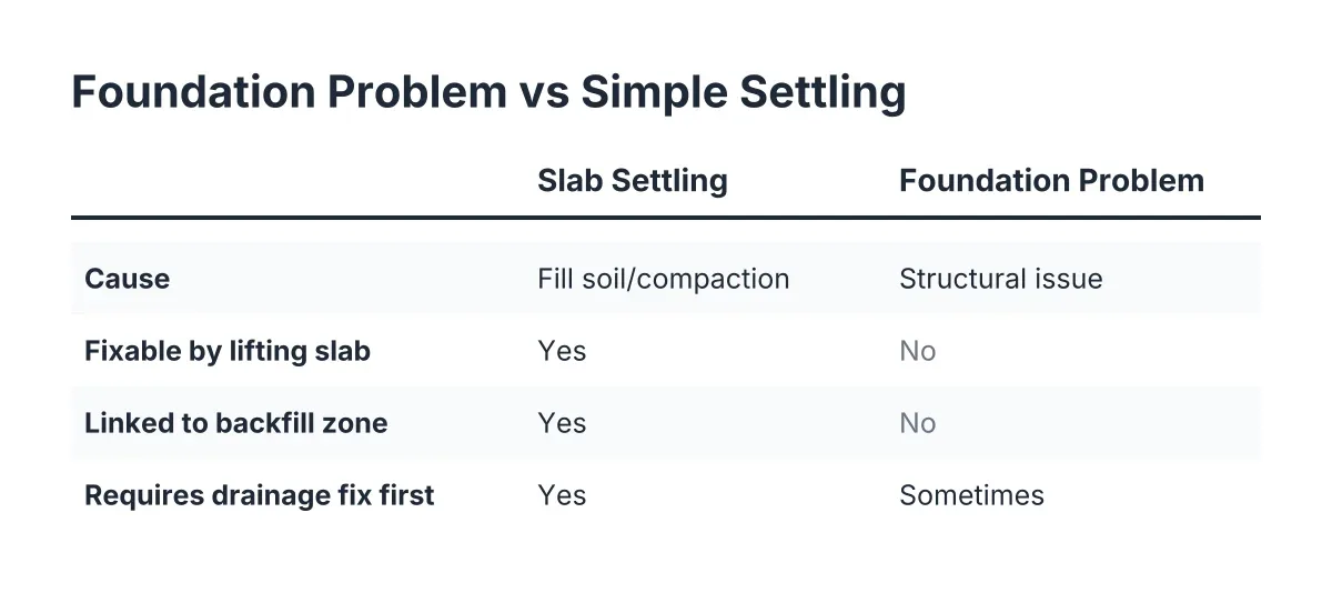 foundation problems vs settling