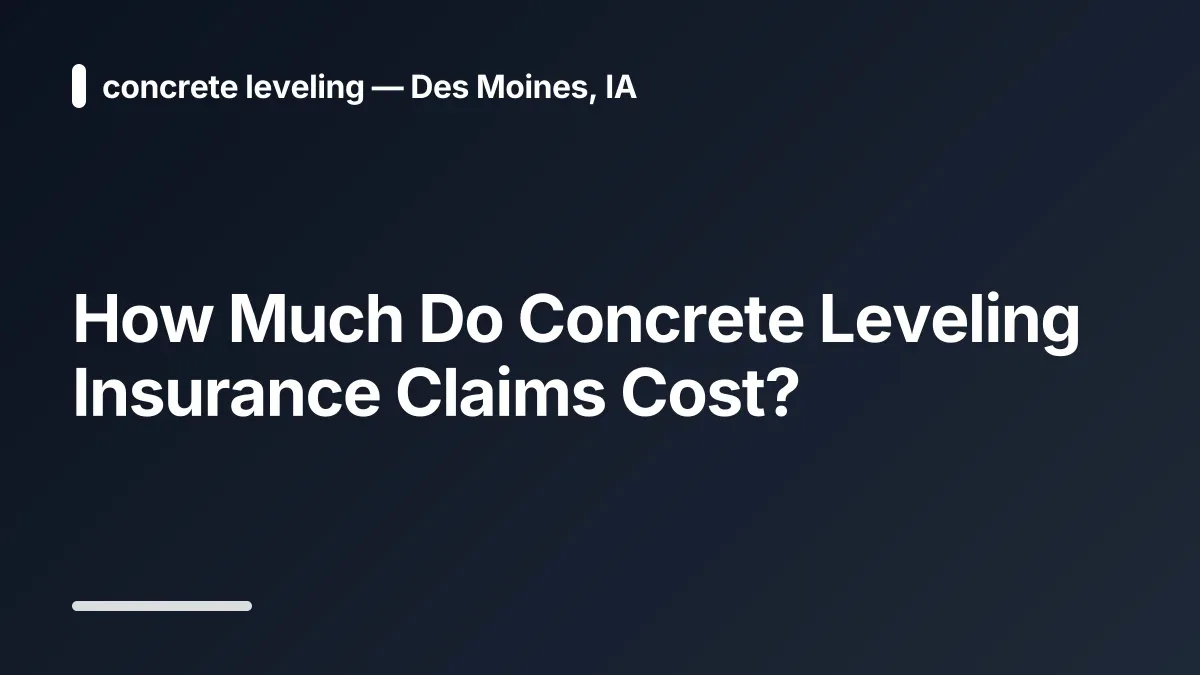 how much does concrete leveling insurance claims cost