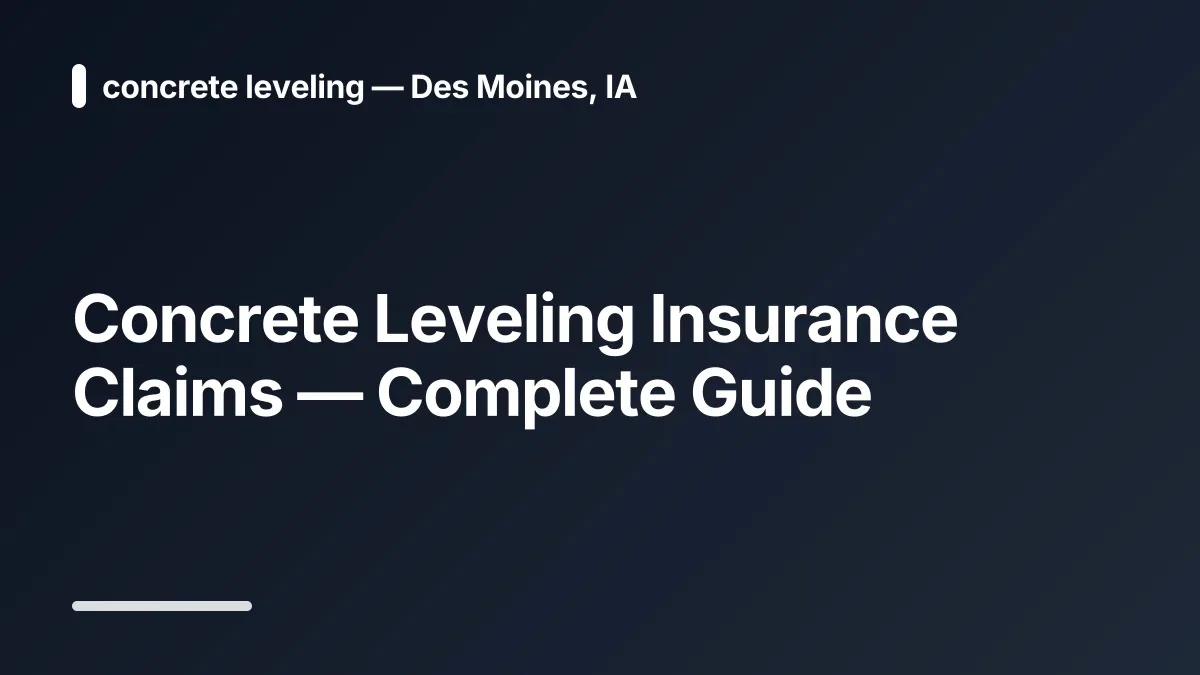 concrete leveling insurance claims
