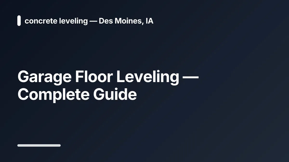 garage floor leveling